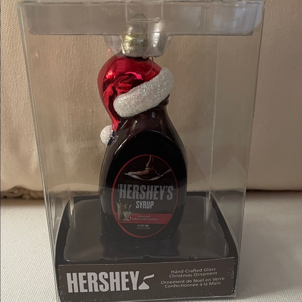 Kurt Adler  glass Red and Black Hershey's Syrup Ornament